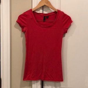 Coral fitted t-shirt
